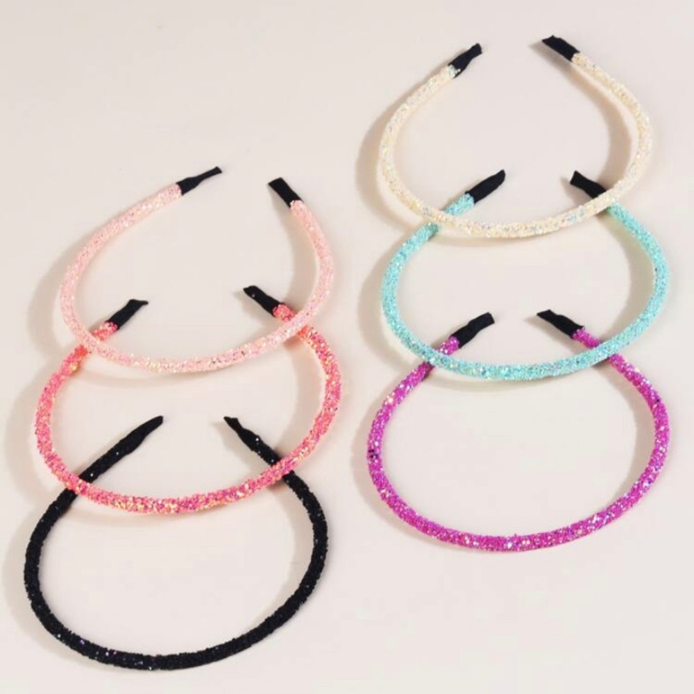 6pcs girls glitter hair hoop